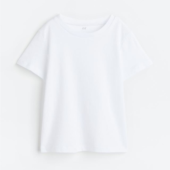 NWT H&M Kids White Cotton T-shirt - Picture 2 of 6
